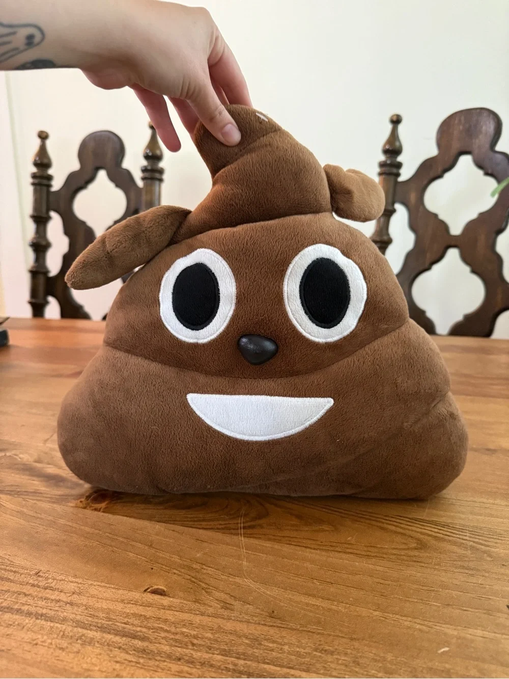 Poop Emoji Plush Pillow - Brown Smiley